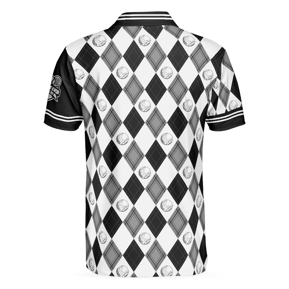 Love Means Nothing Tennis Polo Shirt Tennis Ball Argyle Pattern Polo Shirt Best Tennis Shirt For Men - 1