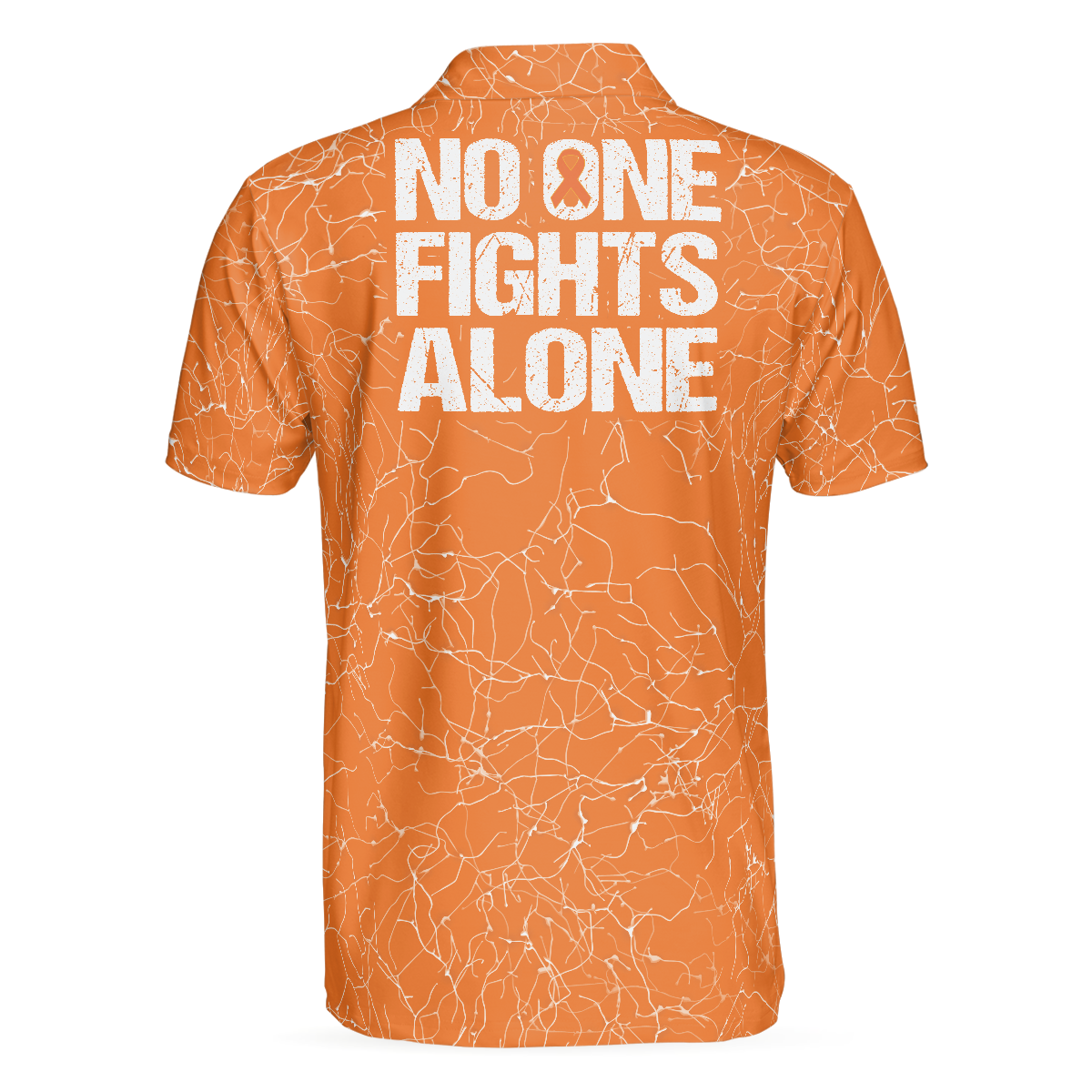 No One Fights Alone MS Awareness Polo Shirt Multiple Sclerosis Awareness Ribbon Polo Shirt MS Awareness Shirt For Men - 2