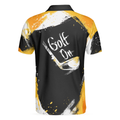 Golf On Artistic Black and Gold Crayon Strokes Short Sleeve Polo Shirt Golf Shirt For Men - 3