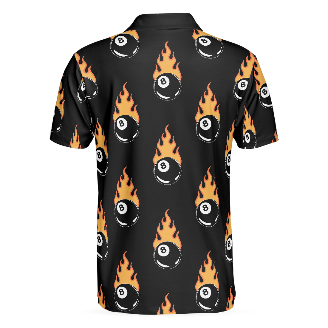 Flaming Billiard 8 Ball Polo Shirt Basic Billiards Shirt Design For Men Gift Idea For Billiards Lovers - 1