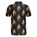 Flaming Billiard 8 Ball Polo Shirt Basic Billiards Shirt Design For Men Gift Idea For Billiards Lovers - 2