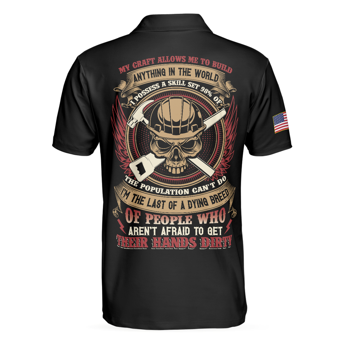 Carpenter My Craft Allows Me To Build Anything Polo Shirt Ripped American Flag Polo Shirt Best Carpenter Shirt For Men - 1