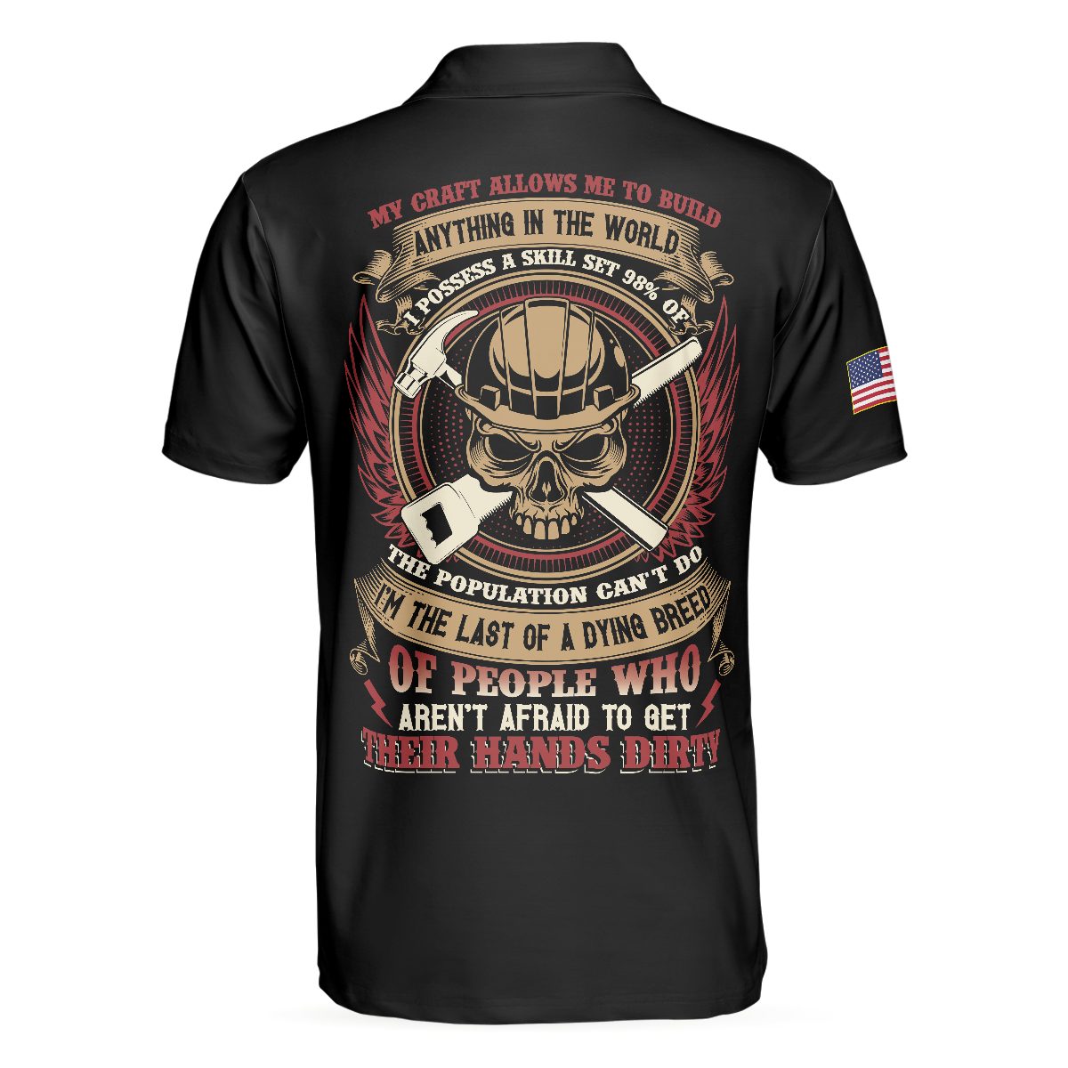 Carpenter My Craft Allows Me To Build Anything Polo Shirt Ripped American Flag Polo Shirt Best Carpenter Shirt For Men - 2