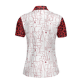 Red Wine And Leopard Pattern Drink Short Sleeve Women Polo Shirt Wine Drinking Icon Polo Shirt For Ladies - 2