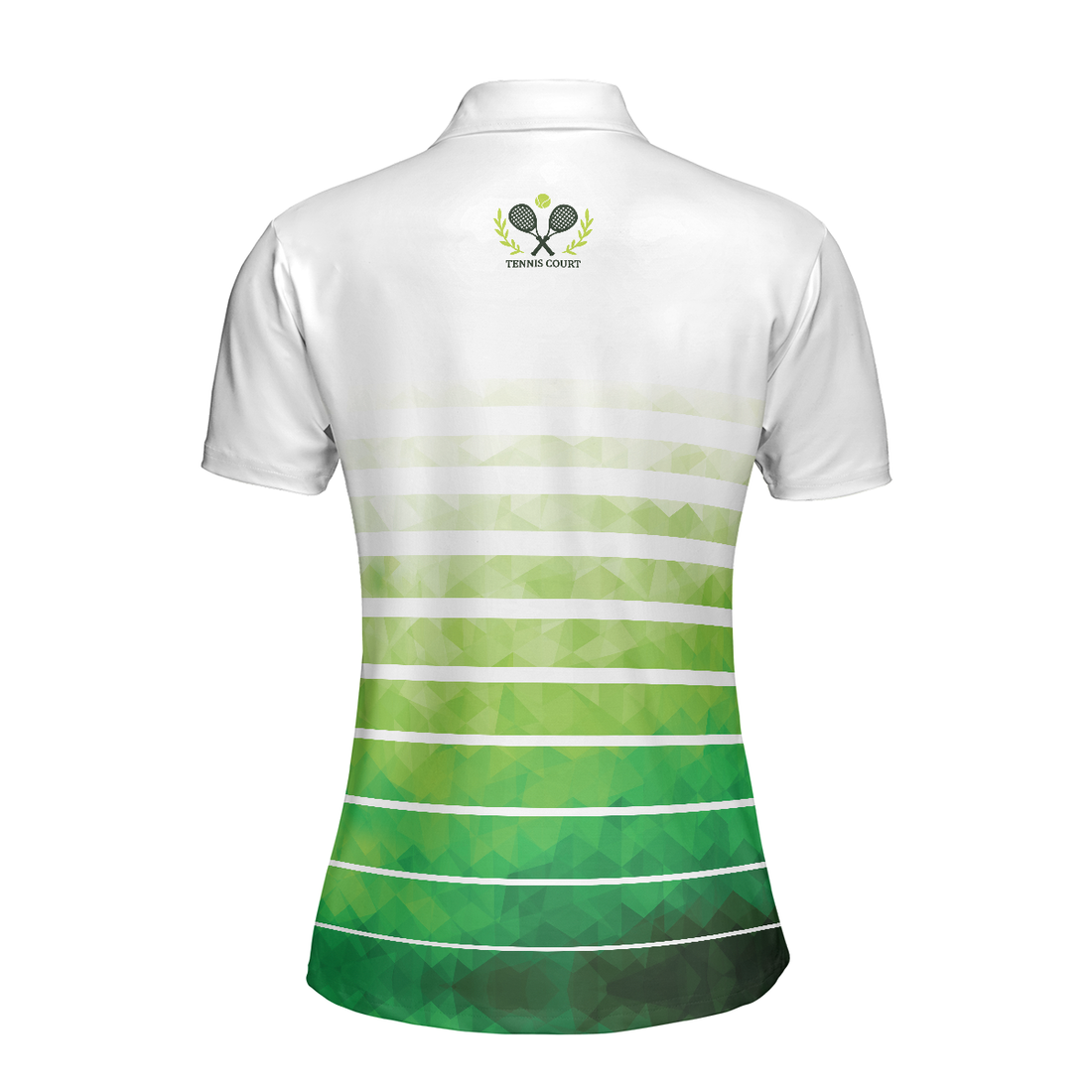 Abstract Green Geometric Tennis Short Sleeve Women Polo Shirt - 1