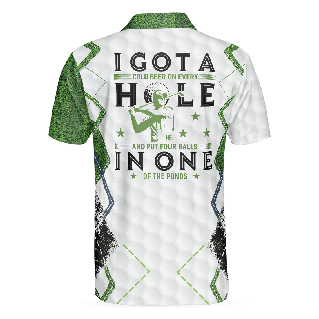 I Got A Cold Beer On Every Hole In One Golf Polo Shirt Green Argyle Golf Shirt For Men Best Drinking Golf Shirt - 1