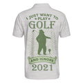 I Just Want To Play Golf And Ignore Bear Golf Polo Shirt For Men Best Gift For Golfers - 2