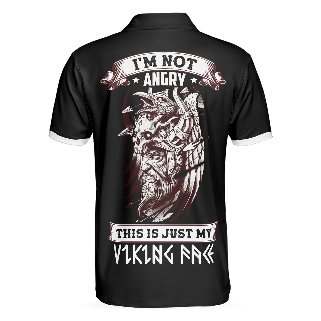 Im Not Angry This Is Just My Viking Face Polo Shirt Cool Black Viking Shirt For Men - 1