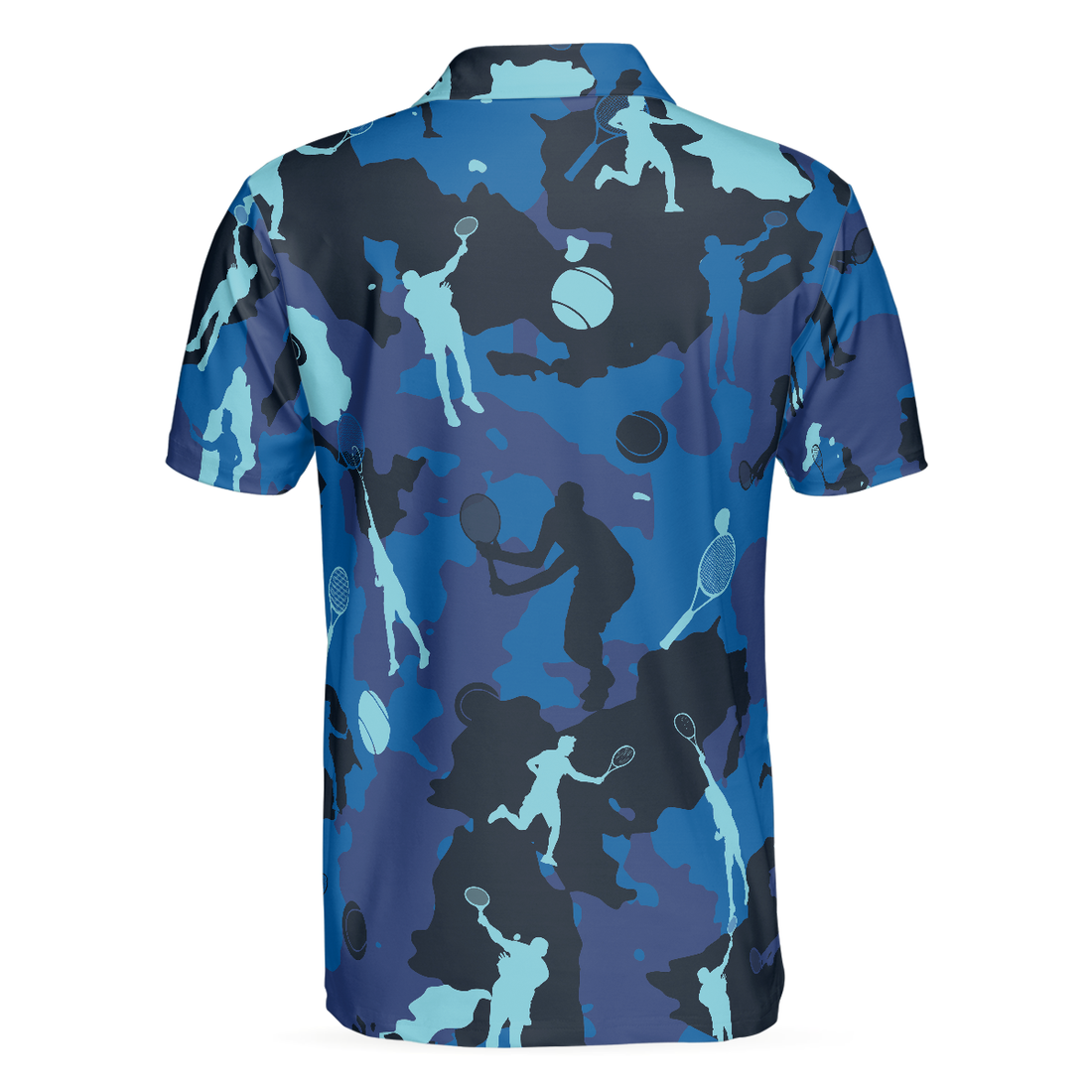 Ocean Camouflage Tennis Short Sleeve Polo Shirt Tennis Player Polo Shirt Camo Tennis Shirt For Men - 1