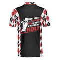 Just Gonna Stand There And Watch Me Golf Polo Shirt Argyle Pattern Skull Golf Shirt For Men - 2