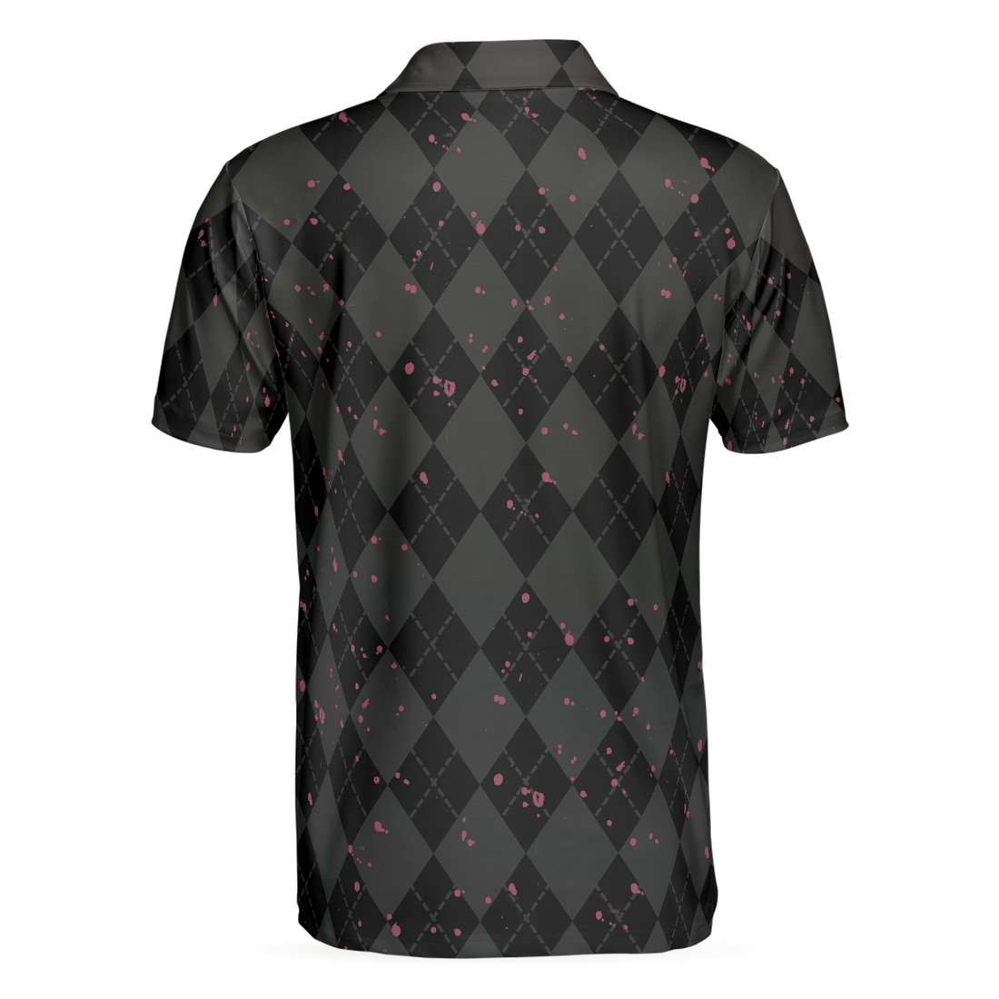 Elegant Argyle Pattern And Skull Golf Lover Polo Shirt V2 Black Skull Golf Shirt For Men - 1