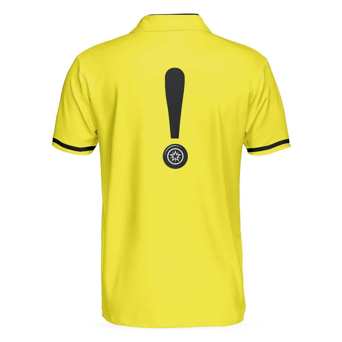 Caution Beware Of Flying Discs Short Sleeve Polo Shirt Yellow Skull Polo Shirt Best Golf Shirt For Men - 3