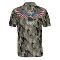 Bowling Camouflage American Eagle Flag Polo Shirt American Flag Shirt For Patriotic Bowlers Bowling Shirt For Men - 2