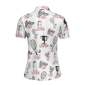 Floral Tennis Player Shirt Short Sleeve Women Polo Shirt - 2