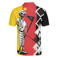 Golf I Like It Rough German Flag Polo Shirt White Argyle Pattern Skeleton Golfing Polo Shirt Funny Golf Shirt For Men - 2