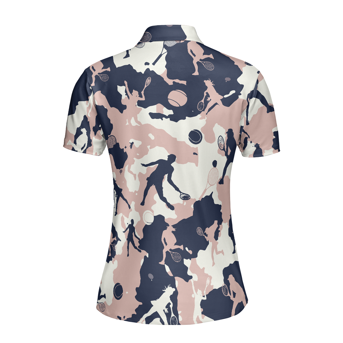 Pink Camouflage Tennis Girl V2 Short Sleeve Women Polo Shirt Camo Tennis Shirt For Ladies - 1