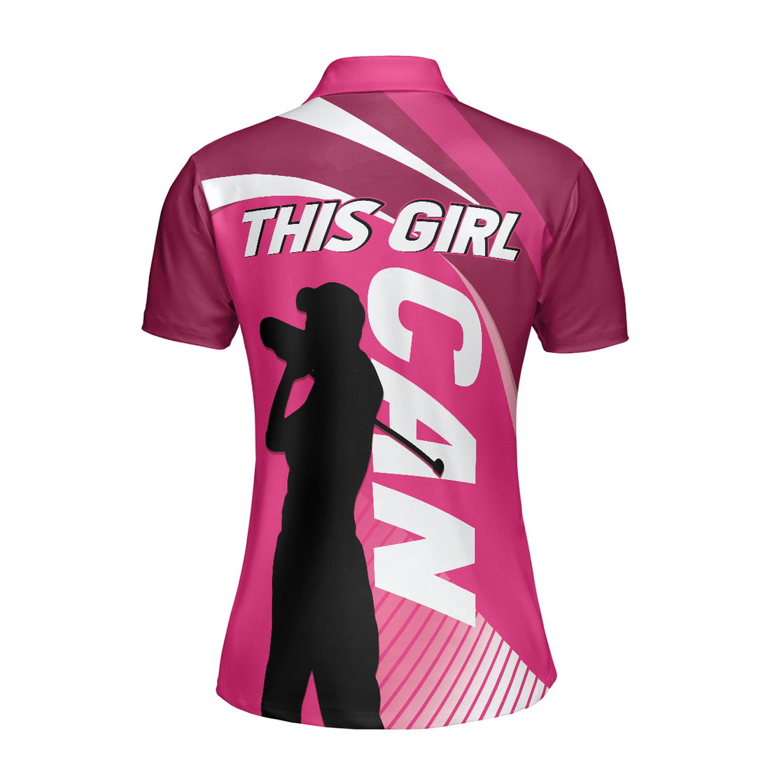 This Girl Can Golf Girl V2 Short Sleeve Women Polo Shirt Pink Golf Shirt For Ladies Cool Female Golf Gift - 1