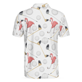 Flamingo Golfer Polo Shirt Pink Flamingo Golf Polo Shirt Flamingo Themed Short Sleeve Shirt For Golfers - 2