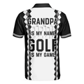Grandpa Is My Name Golf Is My Game Golf Polo Shirt Black And White Argyle Pattern Golf Shirt For Men - 2