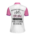 Cycling With No Chance Of House Cleaning Or Cooking - Cycling Short Sleeve Women Polo Shirt - 2