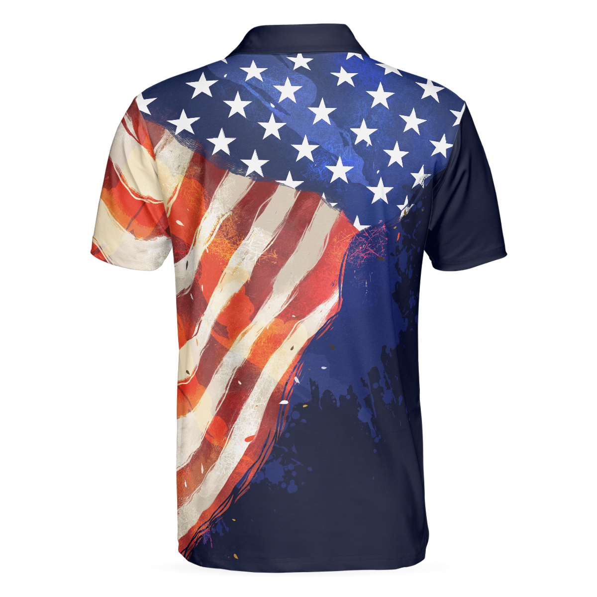 Eagle Flying Golf with American Flag Polo Shirt for Men - 2