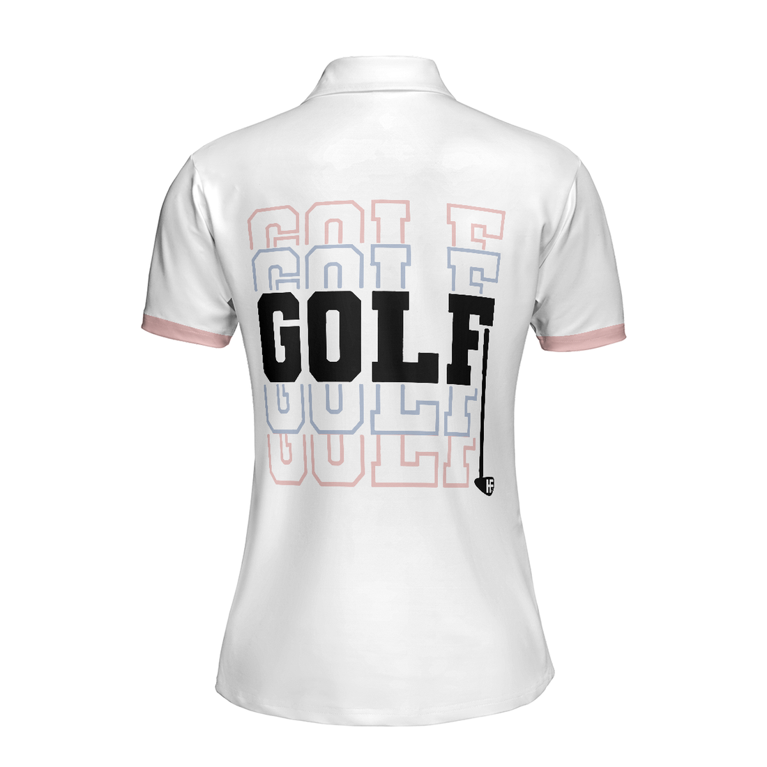 Pink Blue And Black Argyle Golf Short Sleeve Women Polo Shirt - 1