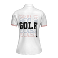 Pink Blue And Black Argyle Golf Short Sleeve Women Polo Shirt - 2