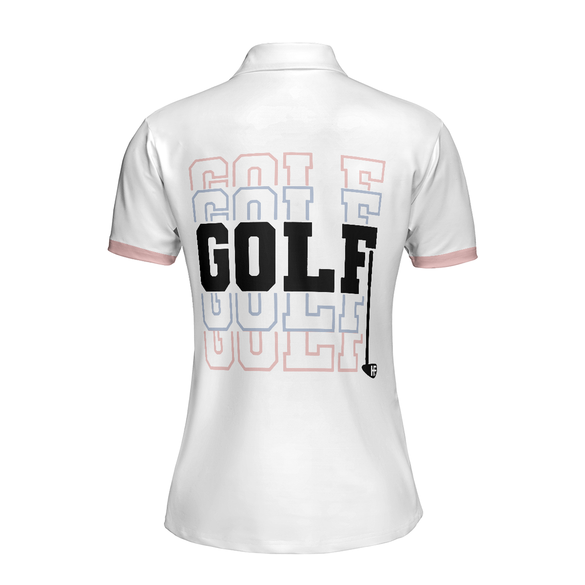 Pink Blue And Black Argyle Golf Short Sleeve Women Polo Shirt - 2