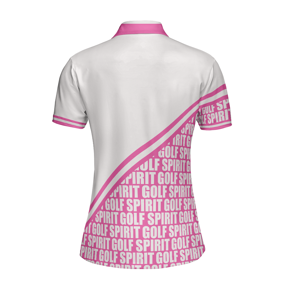 Golf Spirit In Pink Golf Short Sleeve Women Polo Shirt White And Pink Golf Shirt For Ladies Unique Female Golf Gift - 1