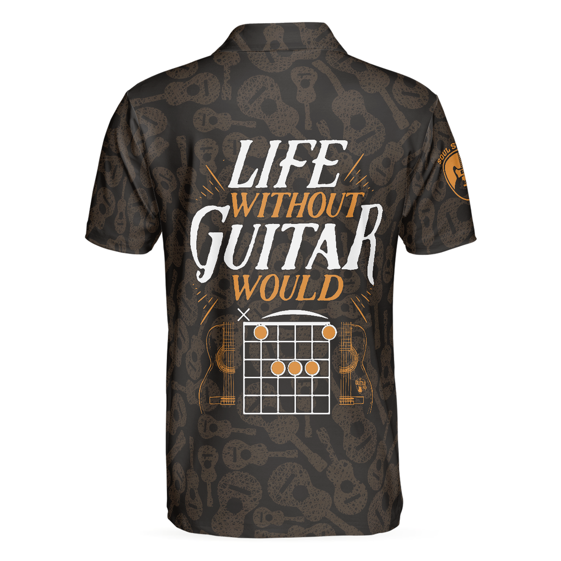 Life Without Guitar Would Be Flat Short Sleeve Polo Shirt Guitar Pattern Polo Shirt Best Guitar Shirt For Men - 1