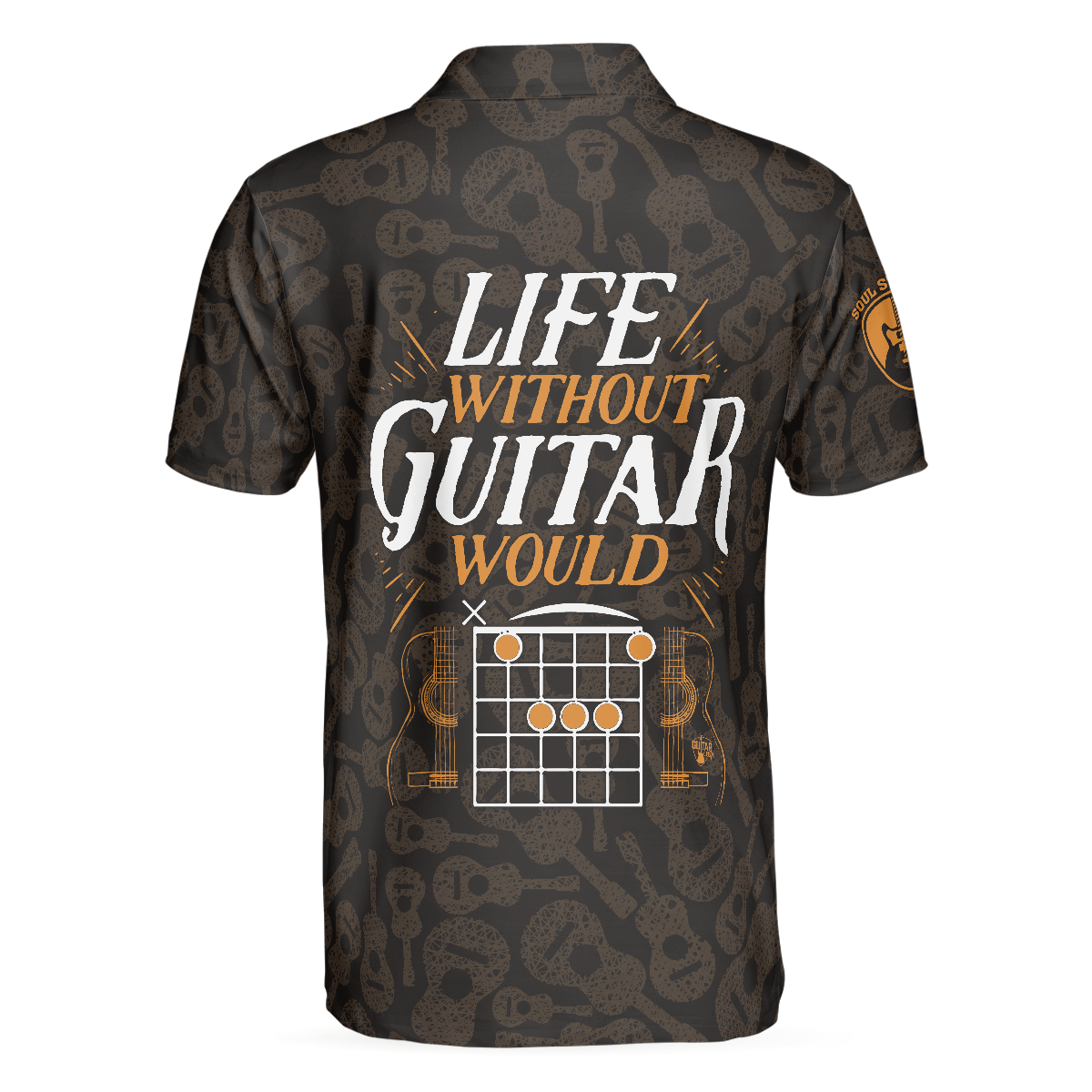 Life Without Guitar Would Be Flat Short Sleeve Polo Shirt Guitar Pattern Polo Shirt Best Guitar Shirt For Men - 2