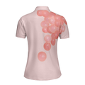 Pink Golf Balls Pattern Short Sleeve Women Polo Shirt Thoughtful Golfing Shirt For Ladies Best Golf Gift - 2