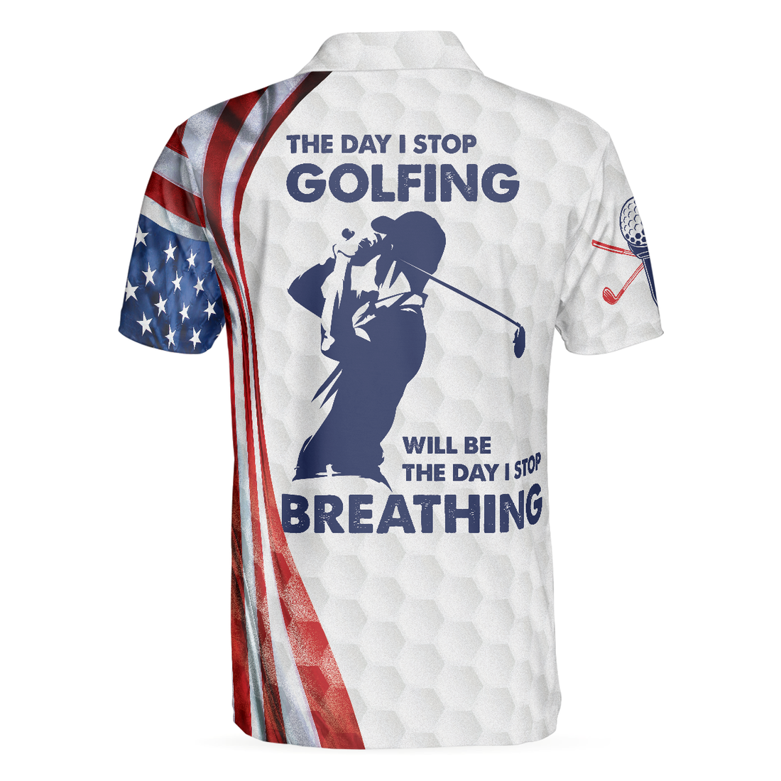 The Day I Stop Golfing Polo Shirt Golf Pattern Skeleton Golfer American Flag Polo Shirt Best Golf Shirt For Men - 1