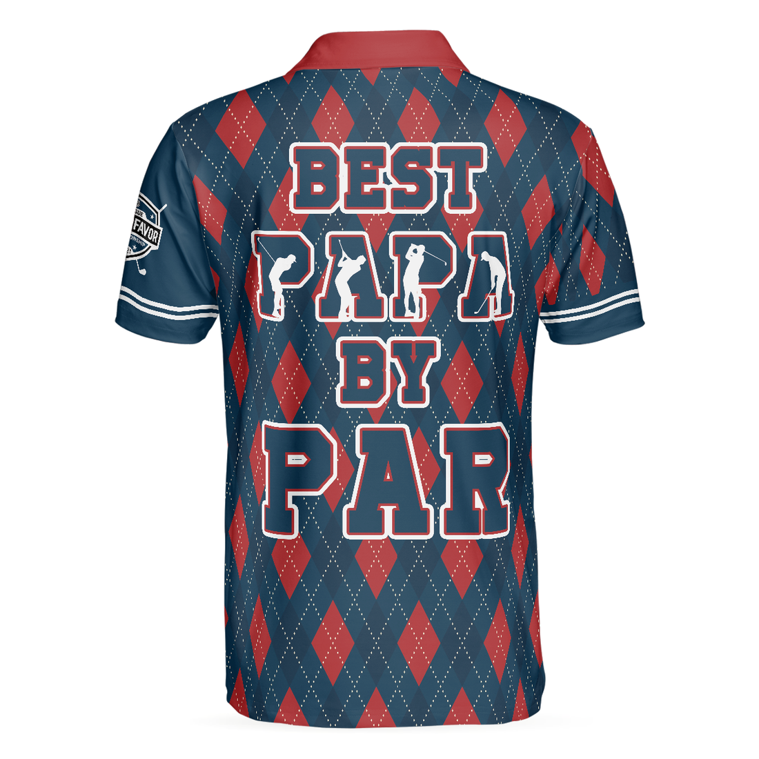 Best Papa By Par Argyle Pattern Custom Polo Shirt Personalized Polo Shirt Best Golf Shirt For Men - 1