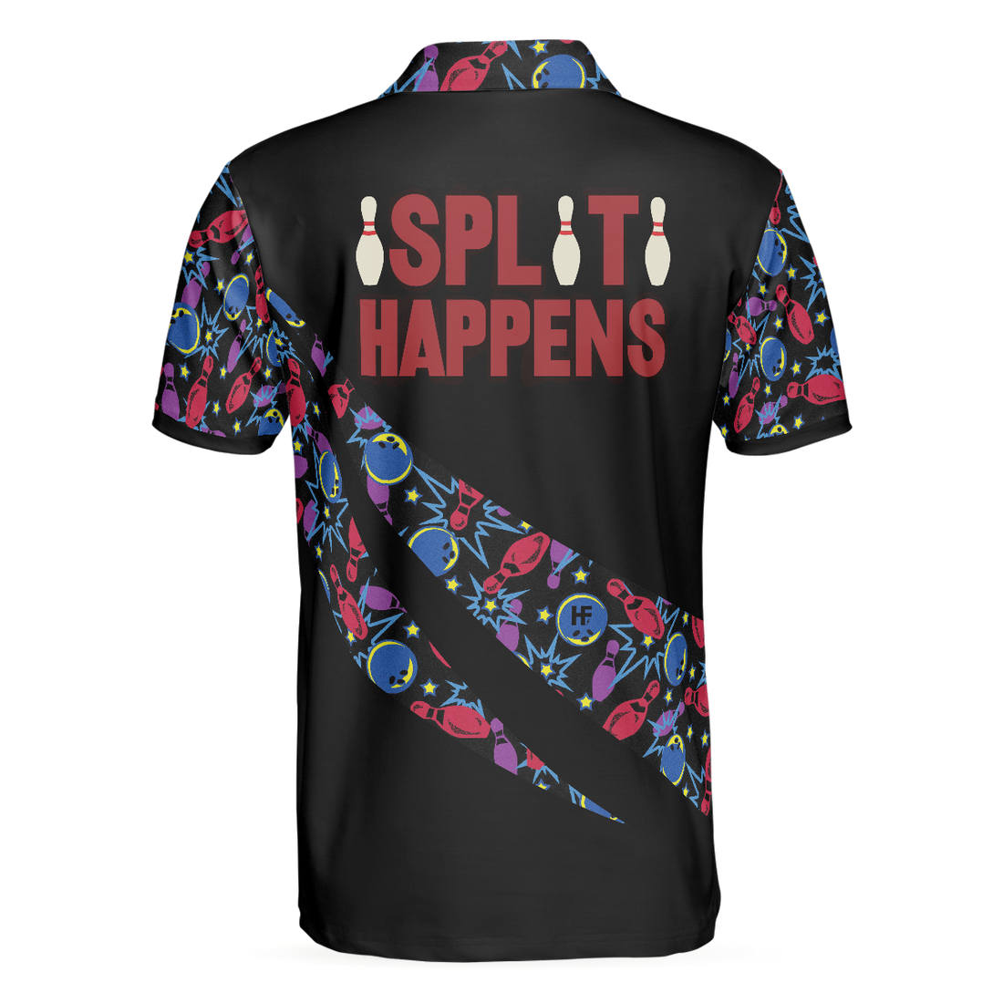 Split Happen Polo Shirt Bowling Ball  Pin Seamless Pattern Bowling Shirt For Men - 1