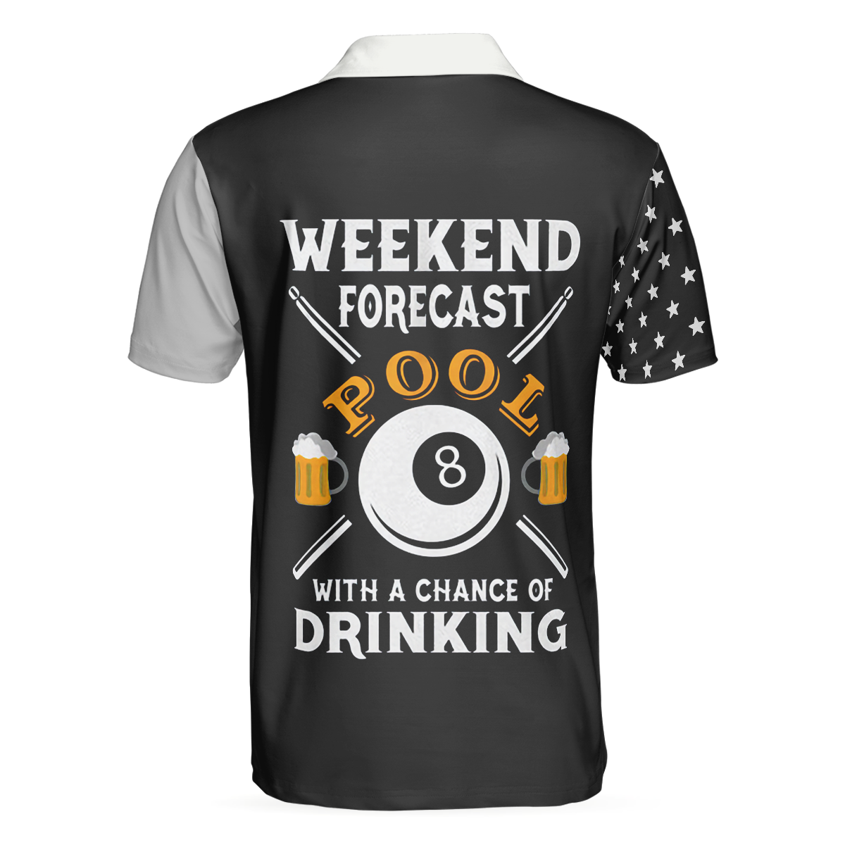 Weekend Forecast Pool Player Billiards Polo Shirt American Flag Pattern Billiard Polo Shirt Gift For Billiard Lovers - 2