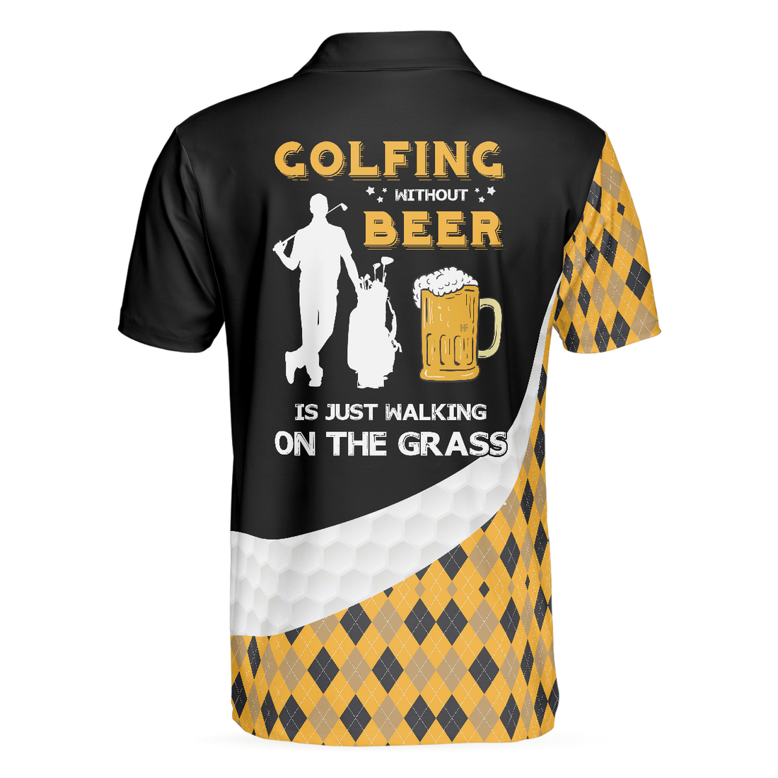 Golfing Without Beer Is Just Walking On The Grass Polo Shirt Funny Golfing Shirt For Men Golf Gift For Golfers - 1