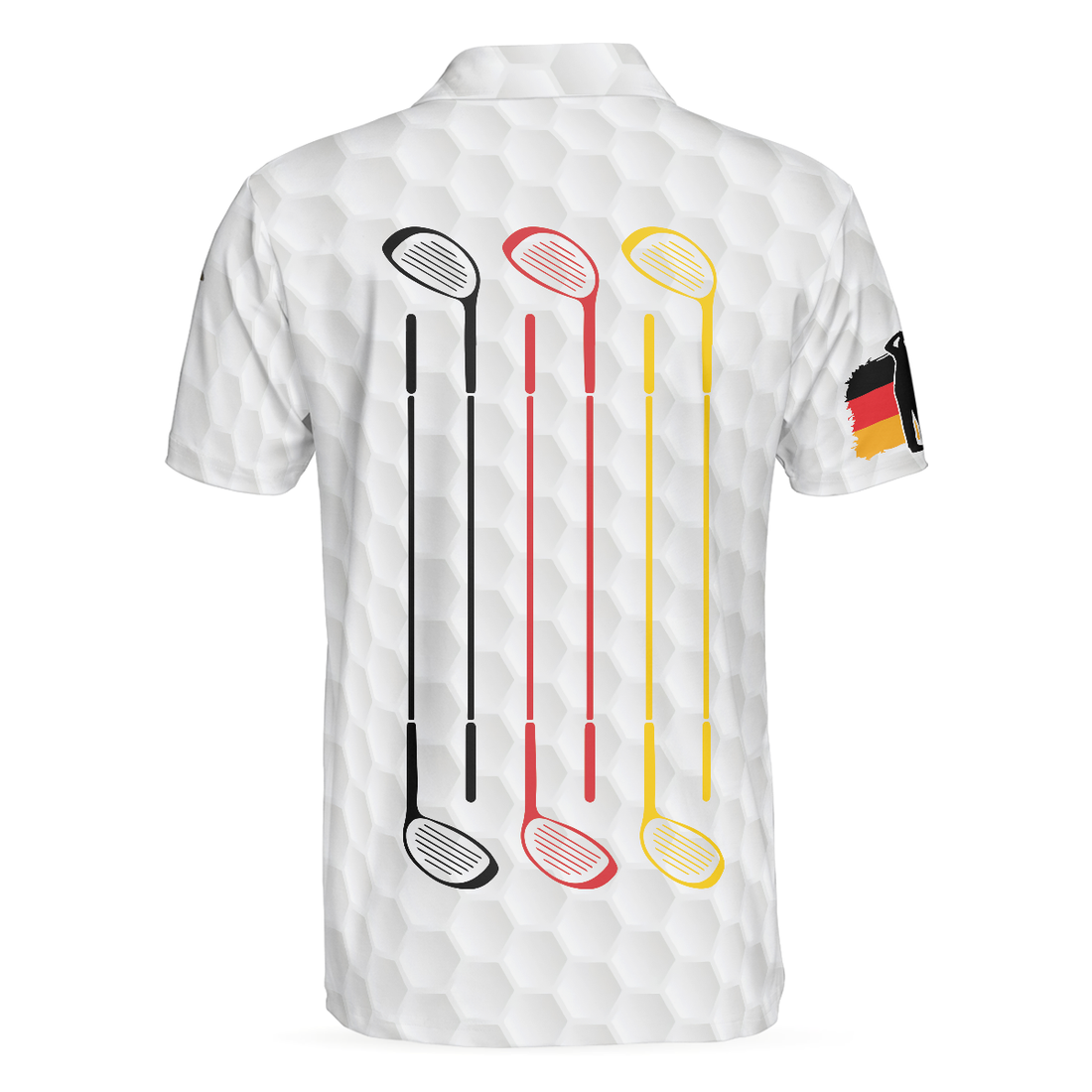 Golf German Flag Polo Shirt White Golf Pattern Polo Shirt Germany Golf Shirt For Men - 1