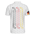 Golf German Flag Polo Shirt White Golf Pattern Polo Shirt Germany Golf Shirt For Men - 2