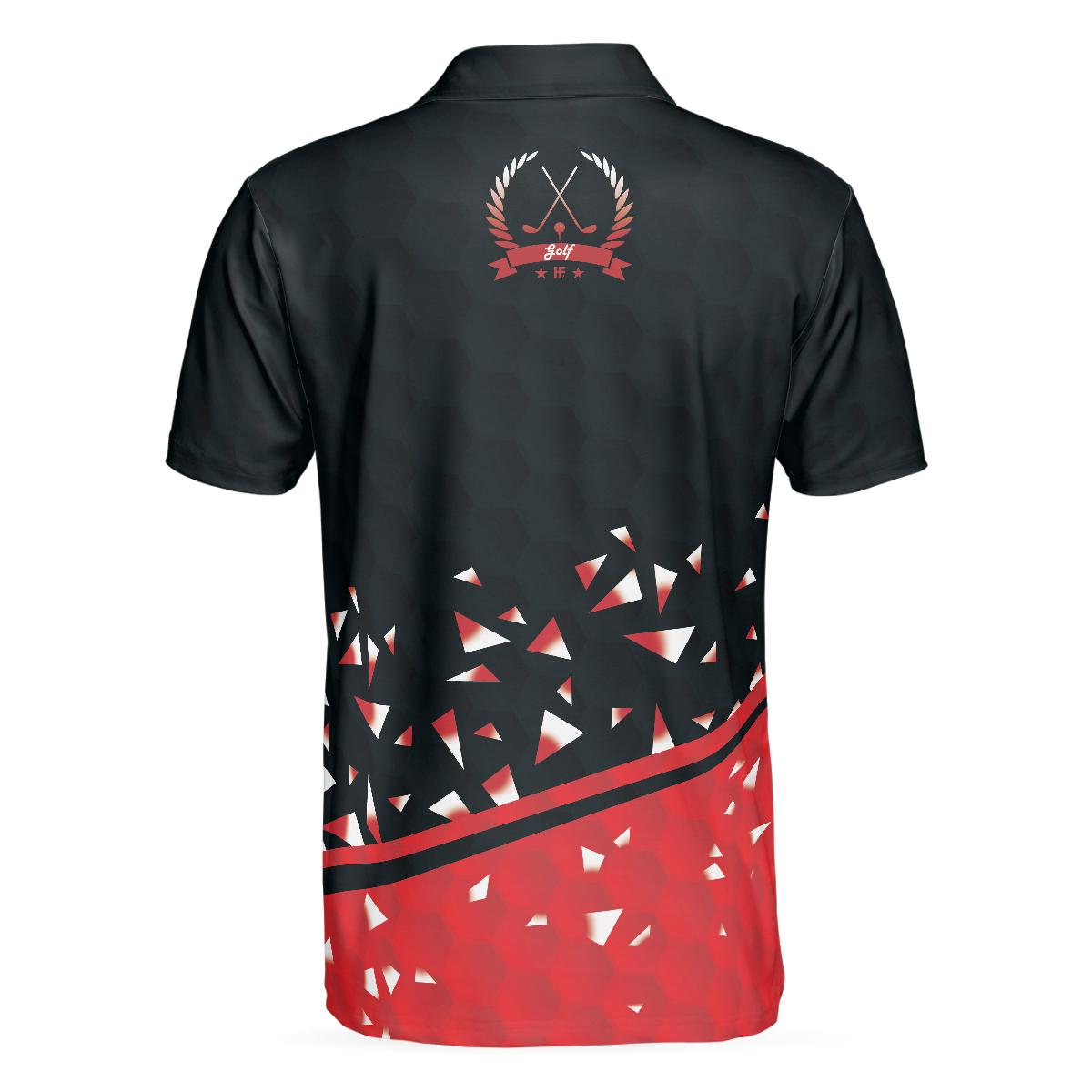 Sporty Golf Breaker Red And Black Golf Polo Shirt Red And White Triangle Pattern Shirt Design Best Golf Gift Idea - 2