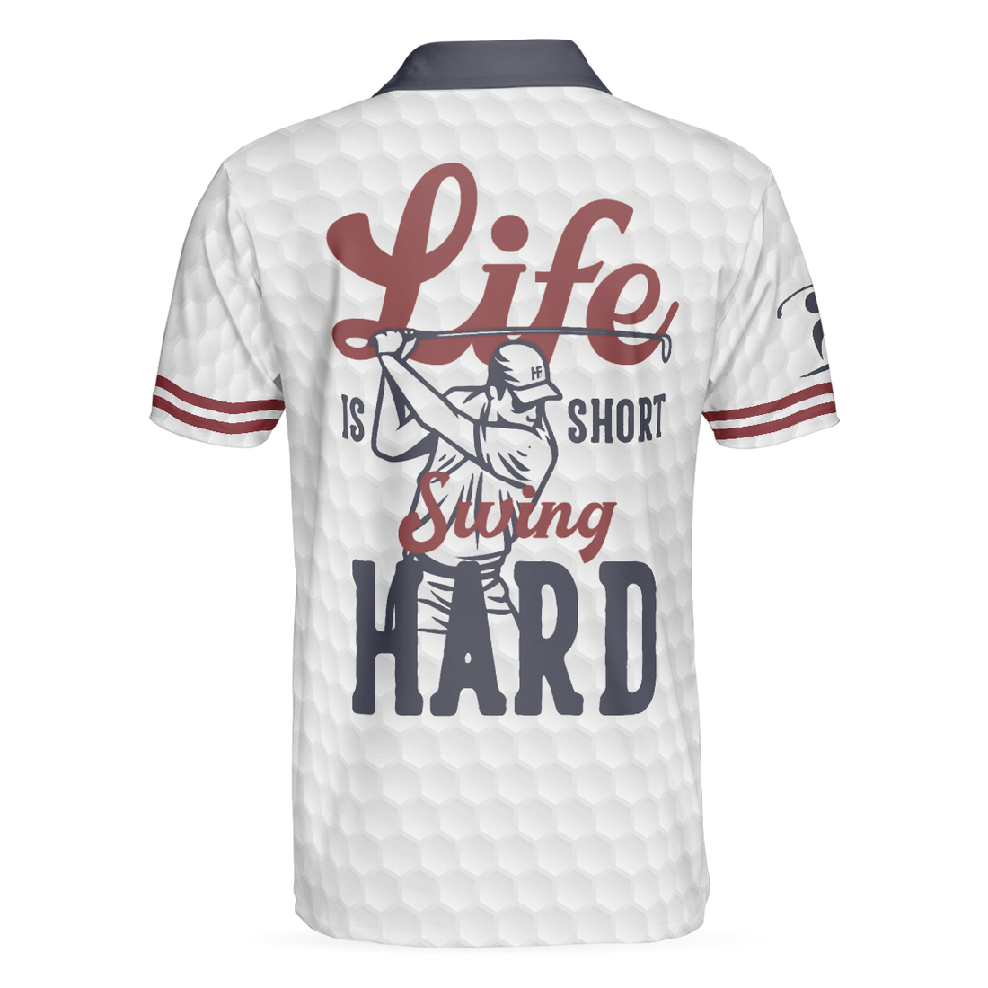 Life Is Short Swing Hard Golf Polo Shirt Grey Argyle Polo Shirt For Golfers Basic Golf Shirt Design - 1