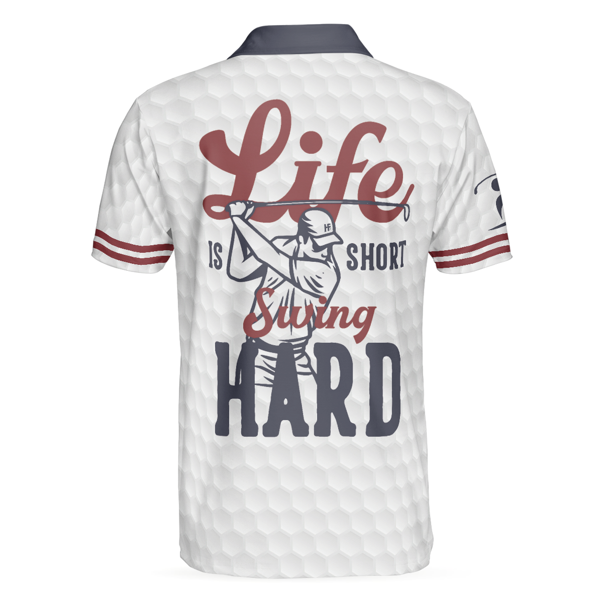 Life Is Short Swing Hard Golf Polo Shirt Grey Argyle Polo Shirt For Golfers Basic Golf Shirt Design - 2