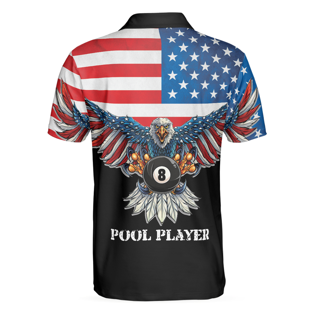 Billiards American Eagle Polo Shirt Cool American Flag Billiards Shirt For Men Best Billiards Gift Idea - 1