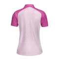 Pink Golf Balls Seamless Pattern Short Sleeve Women Polo Shirt - 2