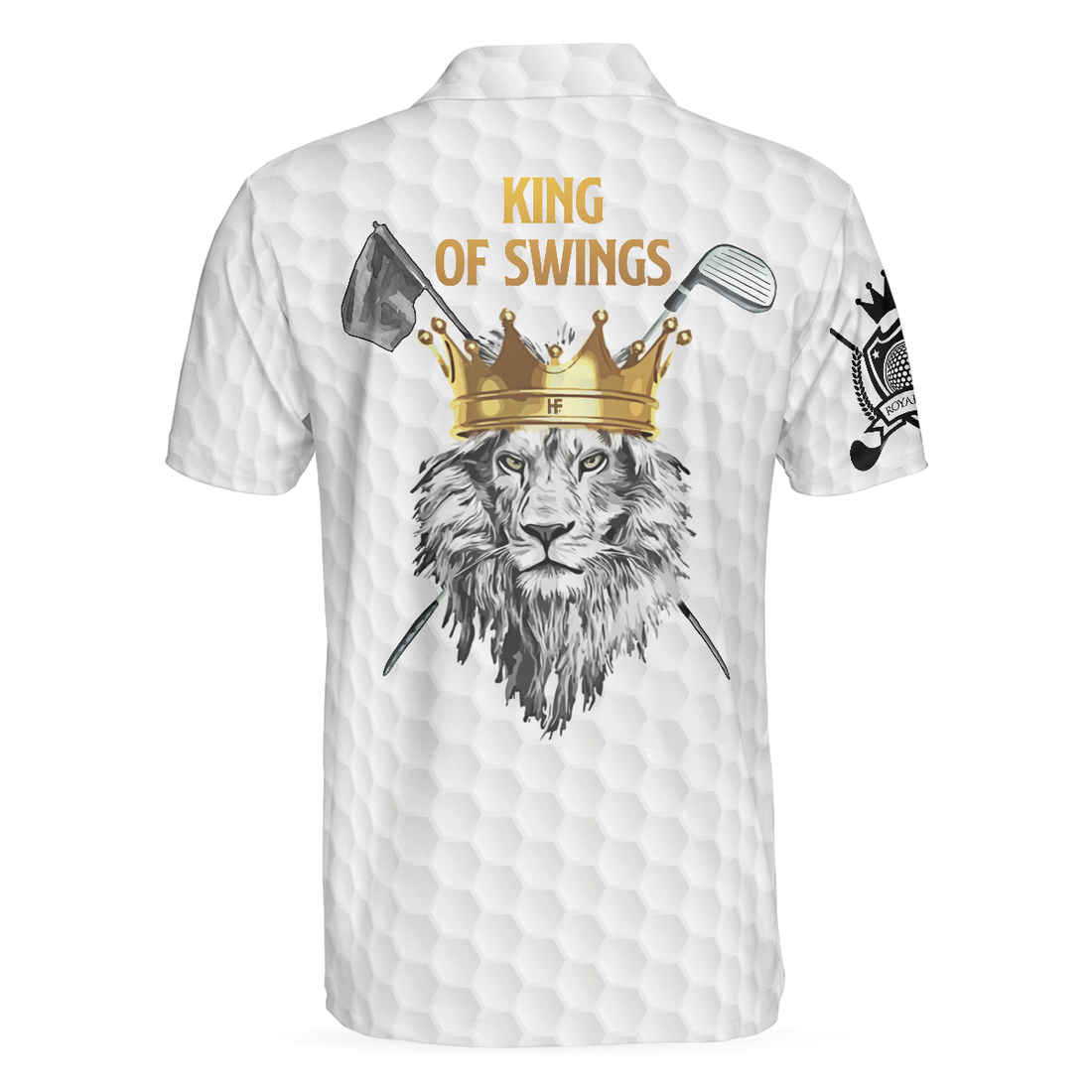 King Of Swings Lion Golfing Polo Shirt Black And White Lion King Sketching Polo Shirt Best Golf Shirt For Men - 1