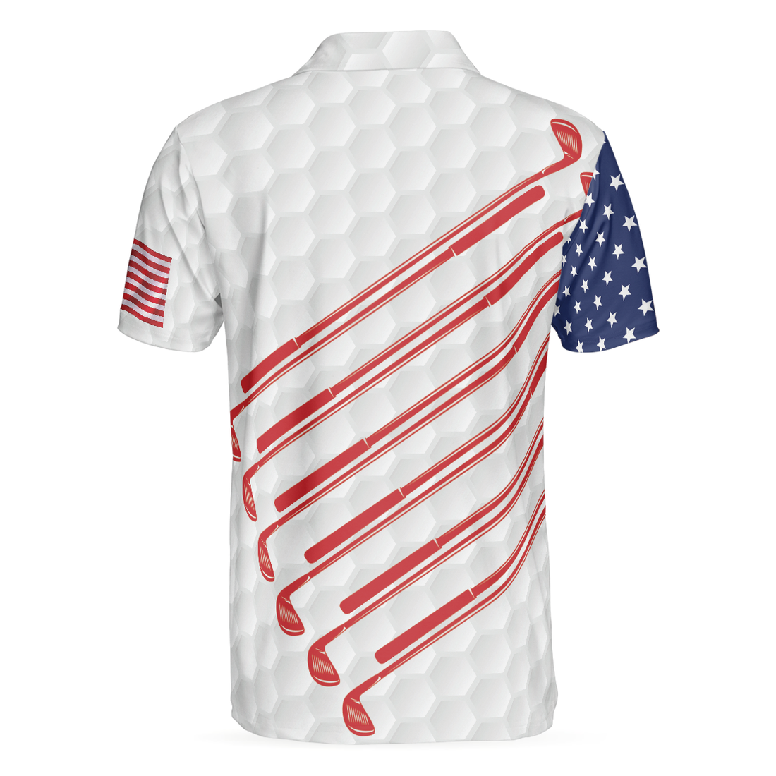 Golf American Flag Golf Club Skull Golf Polo Shirt Ripped American Flag Polo Shirt Patriotic Golf Shirt For Men - 1