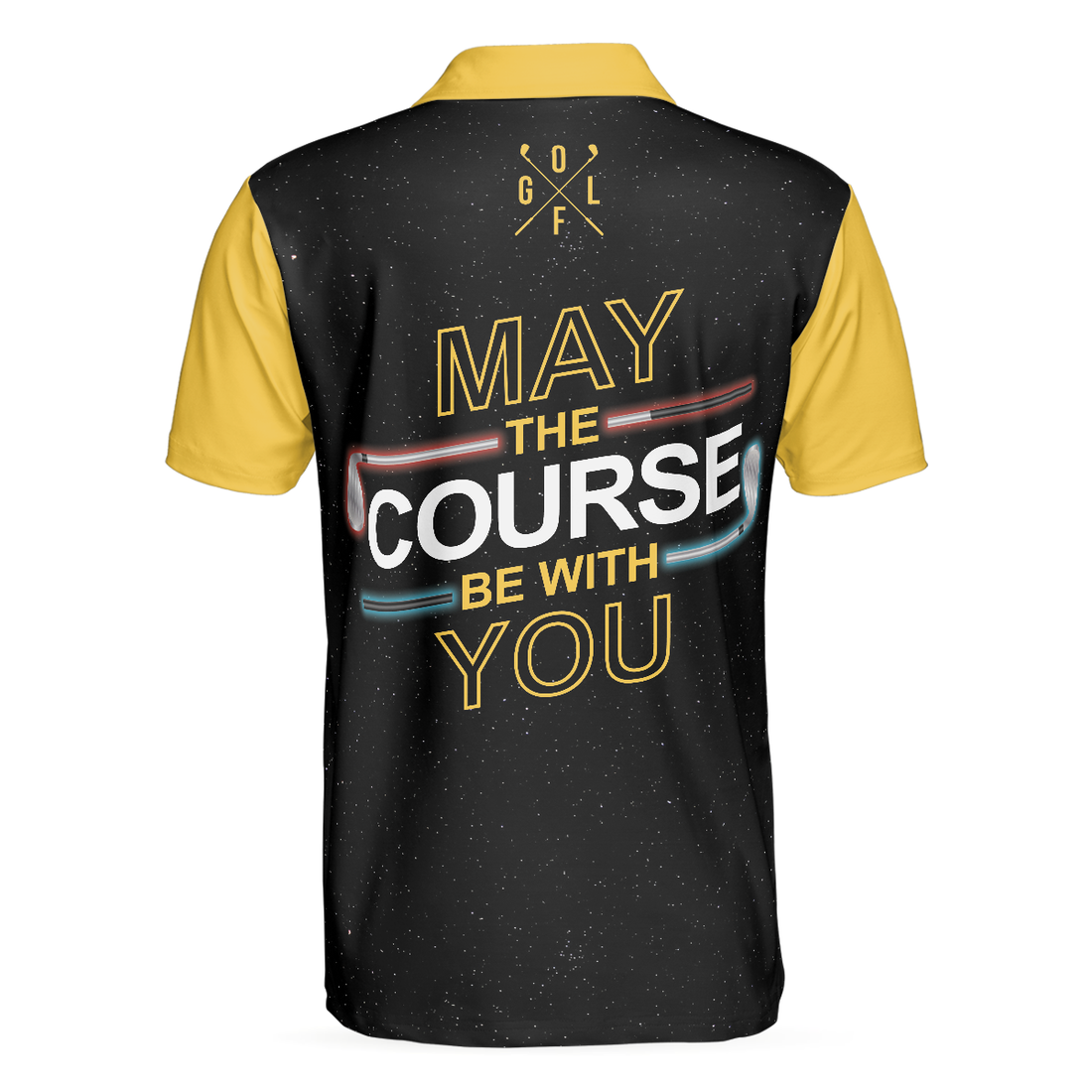 May The Course Be With You Golf Polo Shirt Galaxy Golf Club Lightsaber Polo Shirt Best Golf Shirt For Men - 1