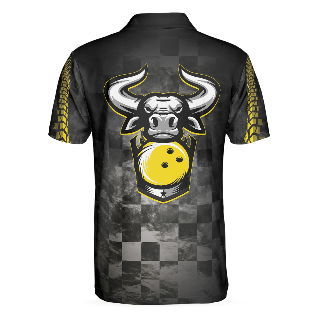 Bowling Bull Black And Yellow Short Sleeve Polo Shirt For Bowling Bull Polo Shirt Best Bowling Shirt For Men - 1