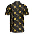 Seamless Pattern Bitcoin Polo Shirt Luxury Black And Gold Polo Shirt Best Cryptocurrency Shirt For Men - 2