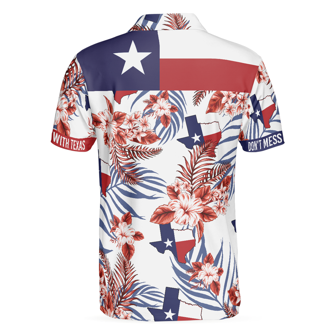 Texas Flag Bluebonnets Polo Shirt For Golf Floral Texas Map And Flag Polo Shirt Texas Proud Shirt For Men - 1